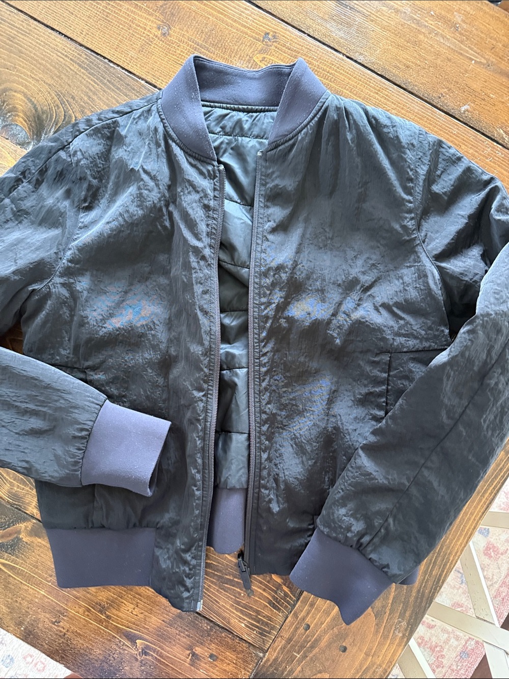 lululemon athletica Black Reversable Bomber Jacket